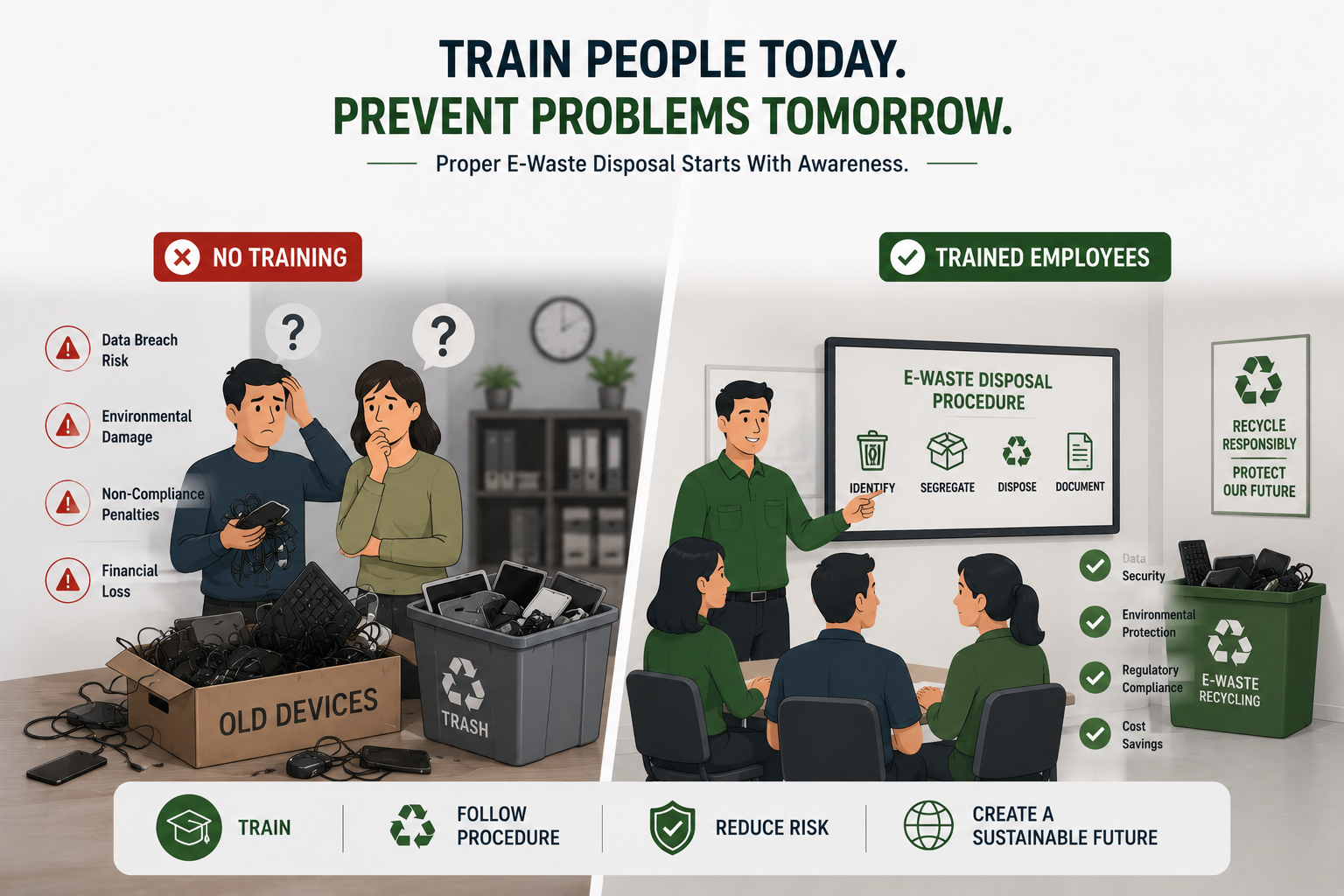 Importance of employee training for proper office e-waste disposal procedures